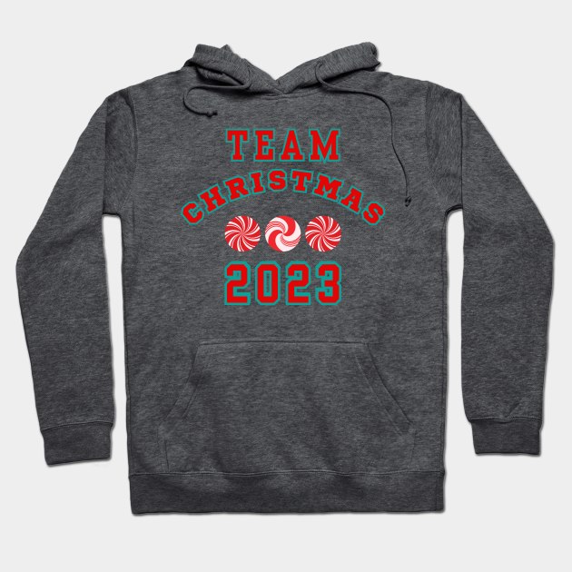 Team Christmas 2023! Holiday Peppermint Style Hoodie by SwagOMart